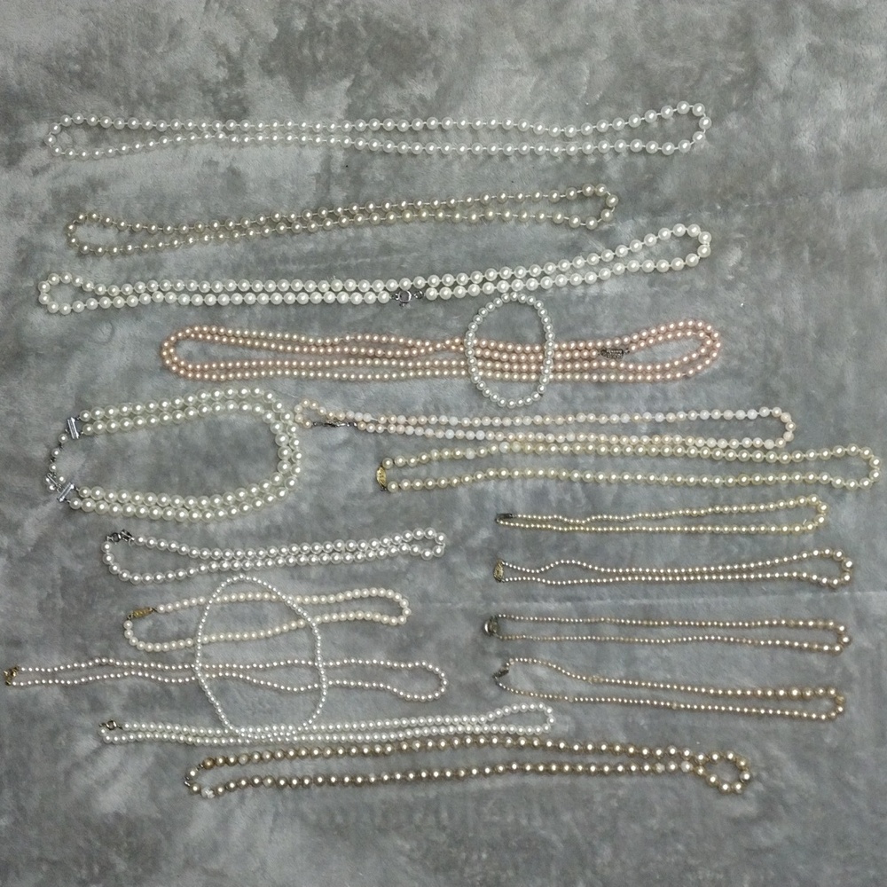 Faux pearls some damaged or loose